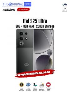 Itel S25 Ultra - 8GB RAM - 256GB Storage - PTA Approved - 12 Months Warranty - Black - The Original Bro Mobiles - TOB42